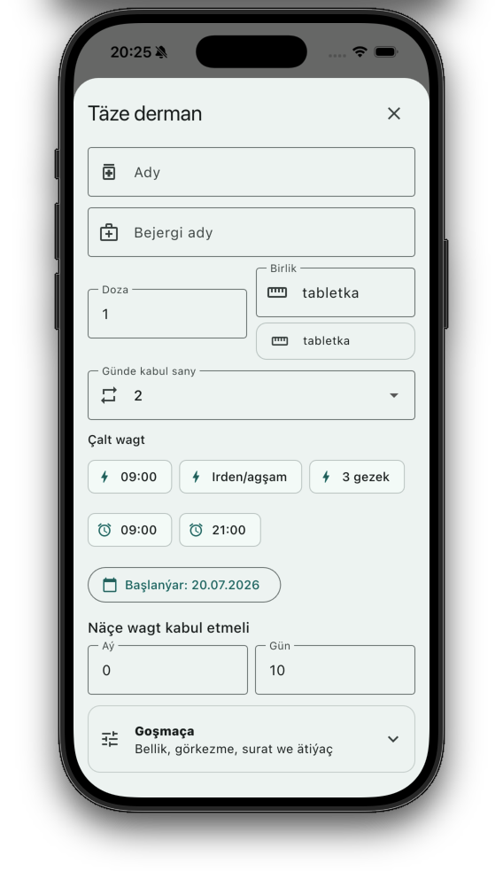 Dermanym Turkmen medicine form